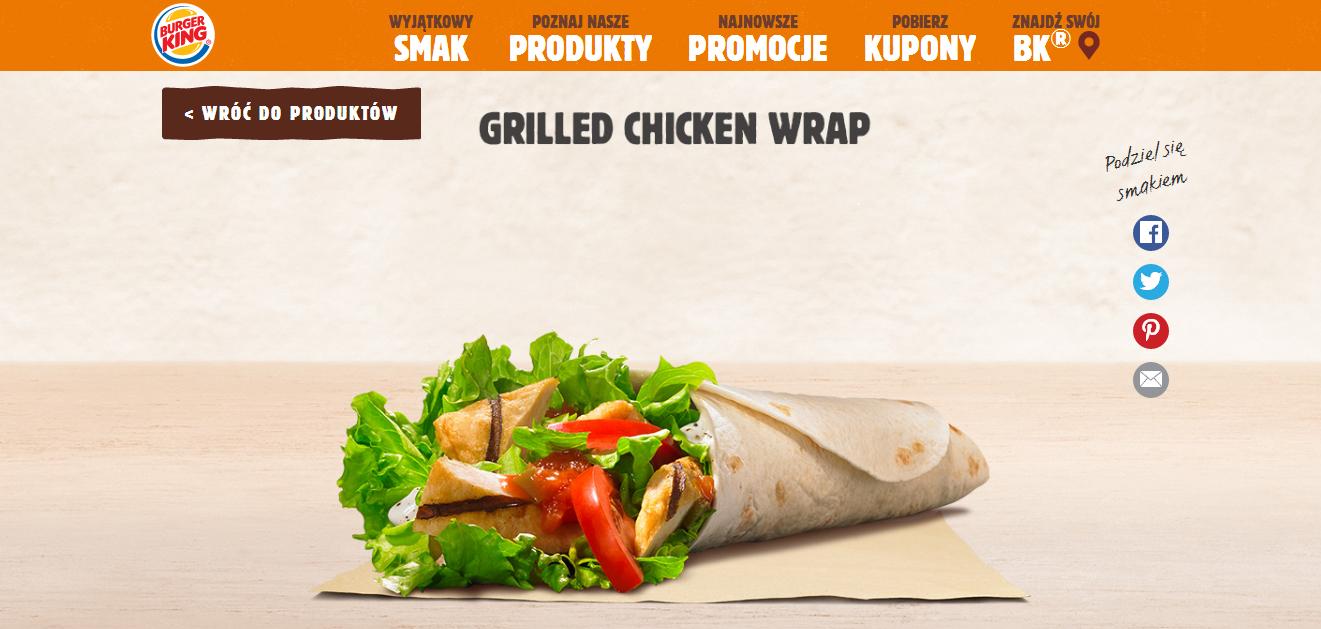 screen pochodzi ze strony http://www.burgerking.pl/products/salad/grilled-chicken-wrap/